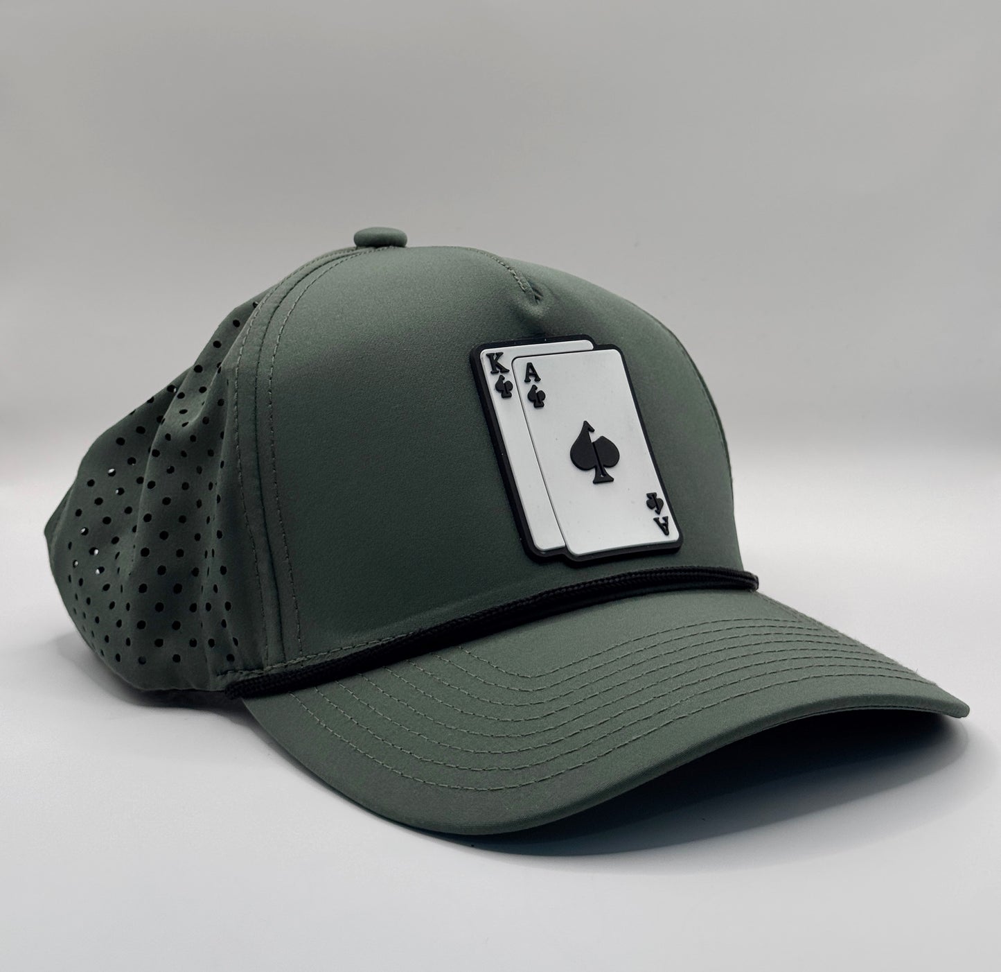 PINS & ACES PERFORATED ROPE HAT “OLIVE”