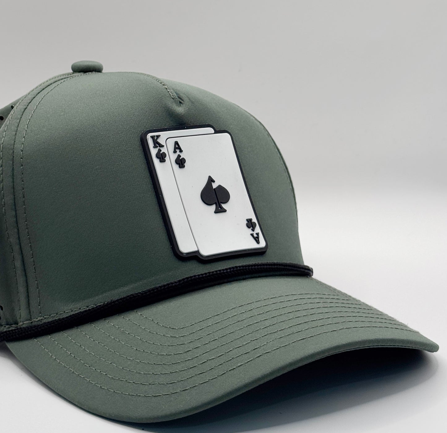 PINS & ACES PERFORATED ROPE HAT “OLIVE”
